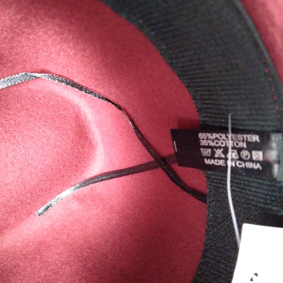 Women's Burgundy Floppy Brim Fedora Hat NWT - Picture 8 of 10